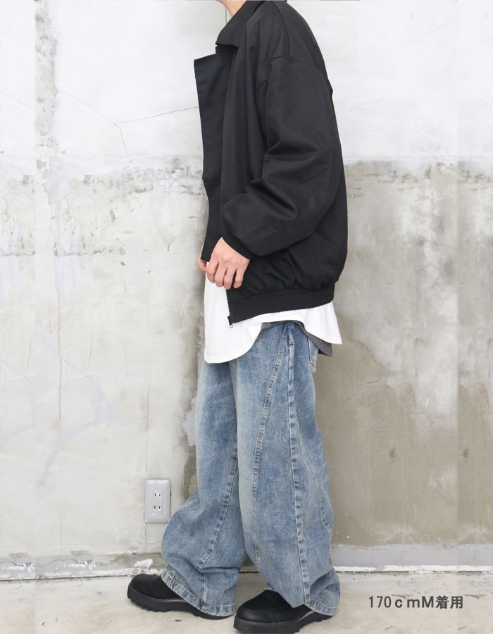 バルーンデニム メンズ カーブパンツ ワイドデニムパンツ