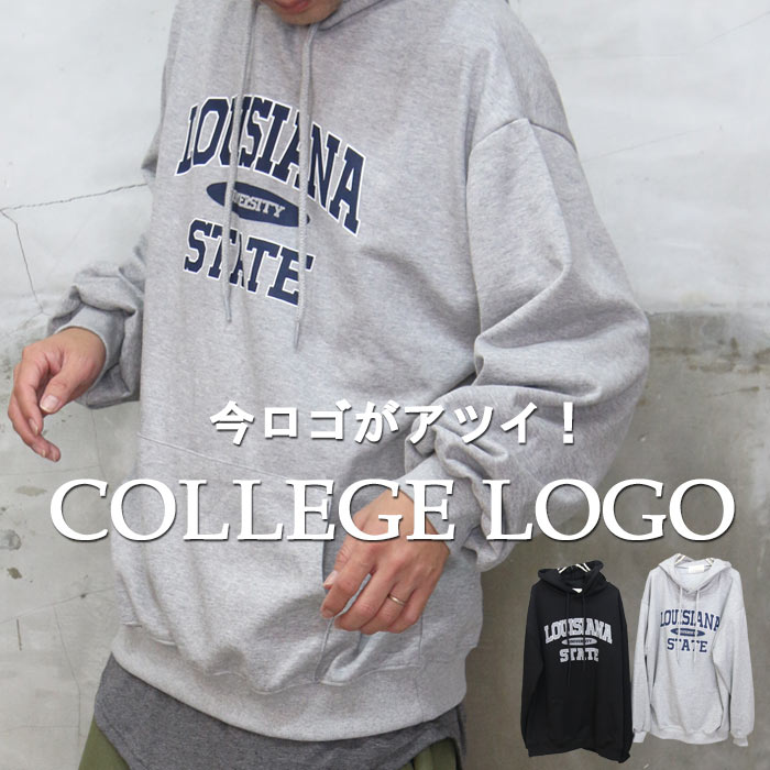 カレッジロゴビッグパーカー トップス メンズ トレーナー パーカー