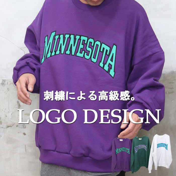 送料無料】バーゲン! ロゴデザインビッグトレーナー トップス