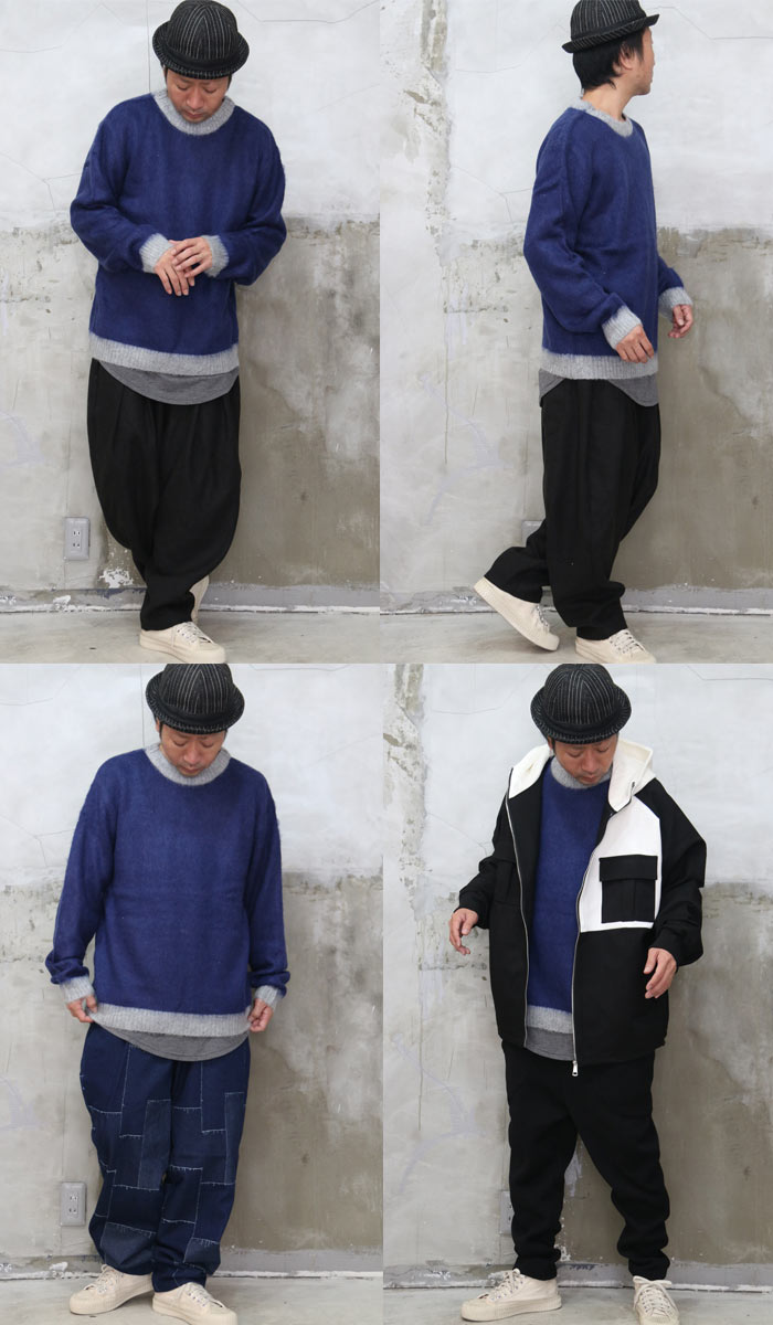 シャギーニット メンズ ニット 無地 配色ニット 冬服 暖かい シャギーニット メンズ ニット 無地 配色ニット 冬服 暖かい