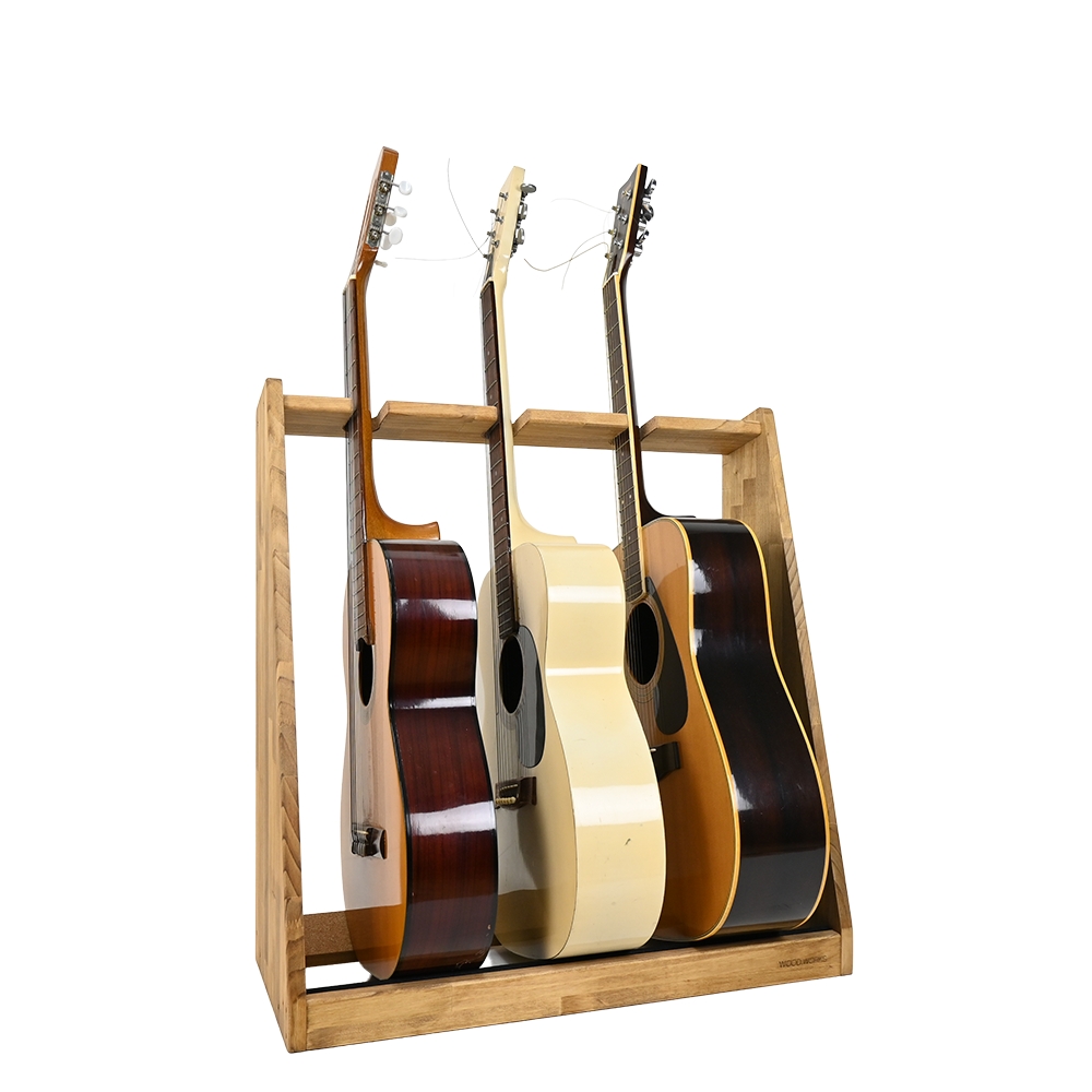 「美品」WOODWORKS 日本製 ギタースタンド 3本掛 WOODWORKS ギタースタンド 3本掛 アコースティックギター 木製 日本製