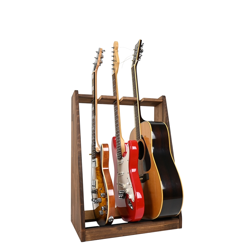 WOODWORKS ギタースタンド 3本掛 エレキギター・ベース用 木製 日本製