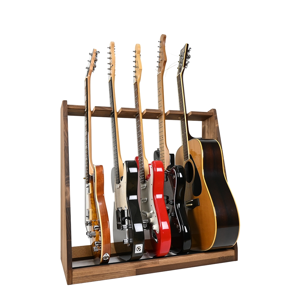 WOODWORKS ギタースタンド 5本掛 エレキギター・ベース用 木製 日本製