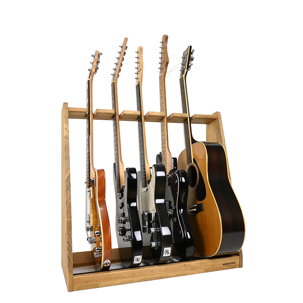 WOODWORKS ギタースタンド 5本掛 エレキギター・ベース用 木製 日本製