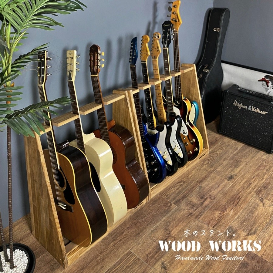 WOODWORKS ギタースタンド 5本掛 エレキギター・ベース用 木製 日本製【 什器 収納 ギターハンガー ギターラック ギターケース 3本掛 5本掛  】 : eg5 : WOOD WORKS - 通販 - Yahoo!ショッピング