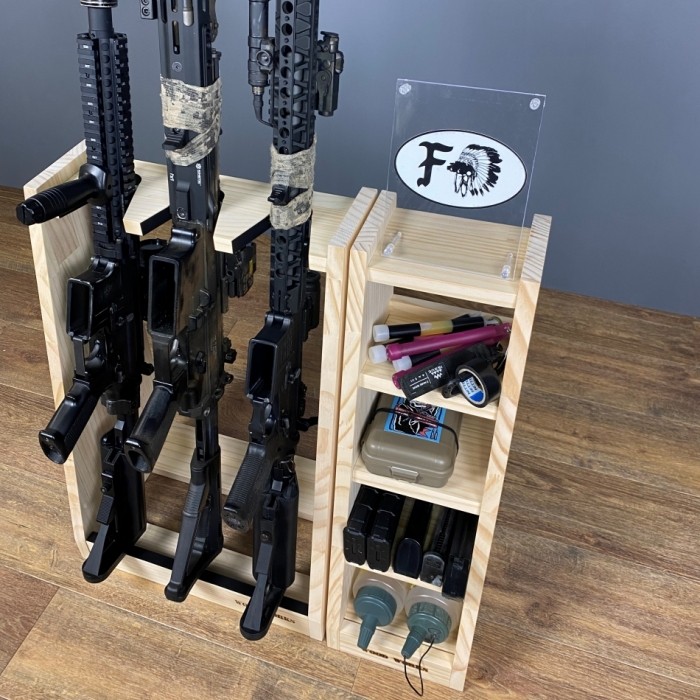 WOOD WORKS ライフル スタンド 3丁用 高級感な木目 中古 WOOD WORKS ライフル スタンド 3丁用 高級感な木目 中古 - メルカリ