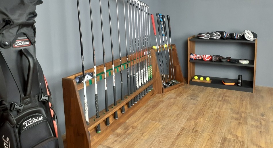 WOODWORKS ゴルフクラブスタンド 20本掛 (色：ブラウン)木製