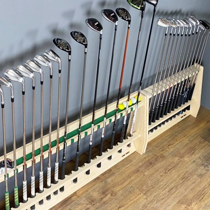 WOODWORKS ゴルフクラブスタンド 20本掛 (色：ナチュラル)木製