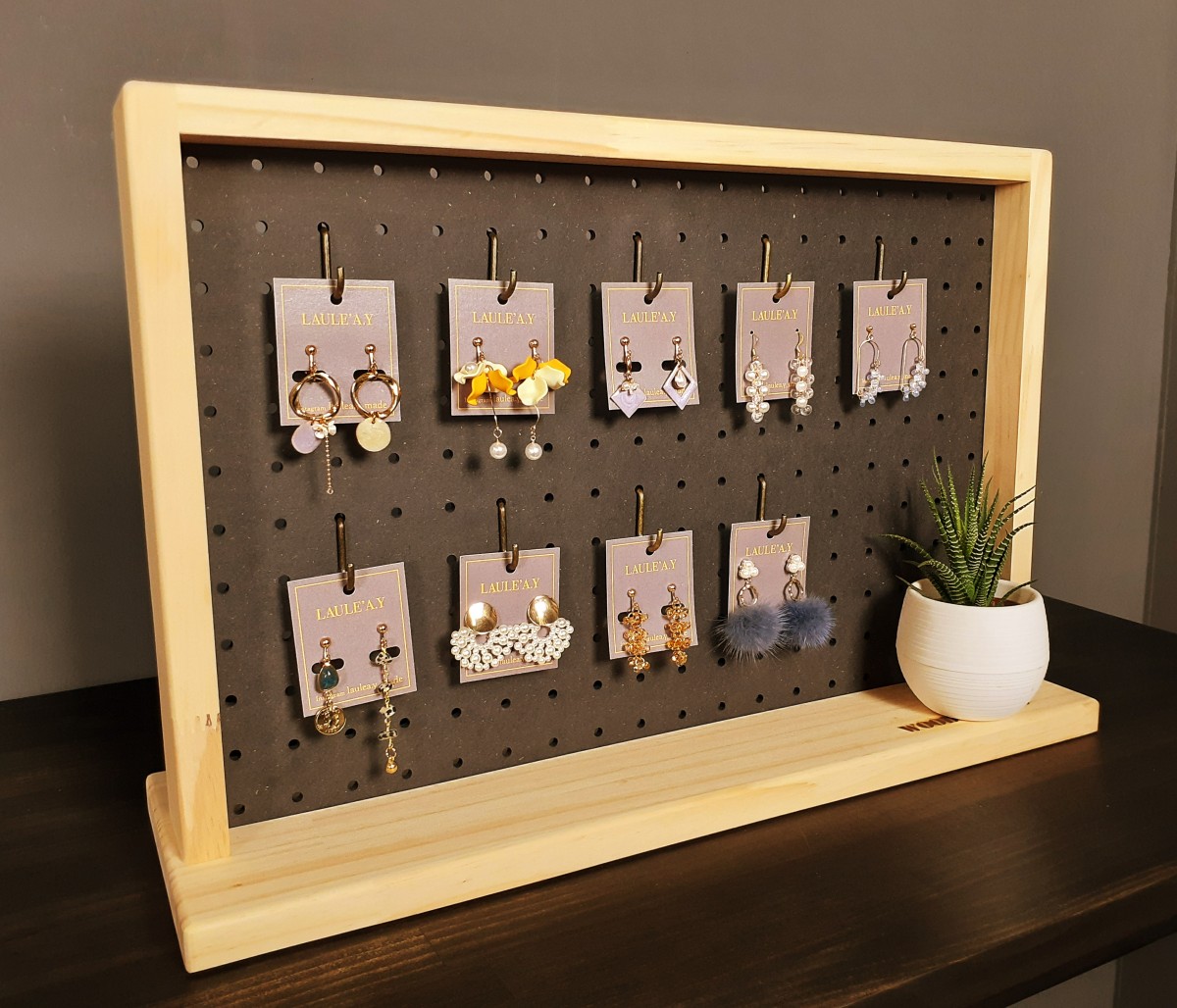 WOOD WORKS ペグボード 有孔ボード ディスプレイラック Sサイズ