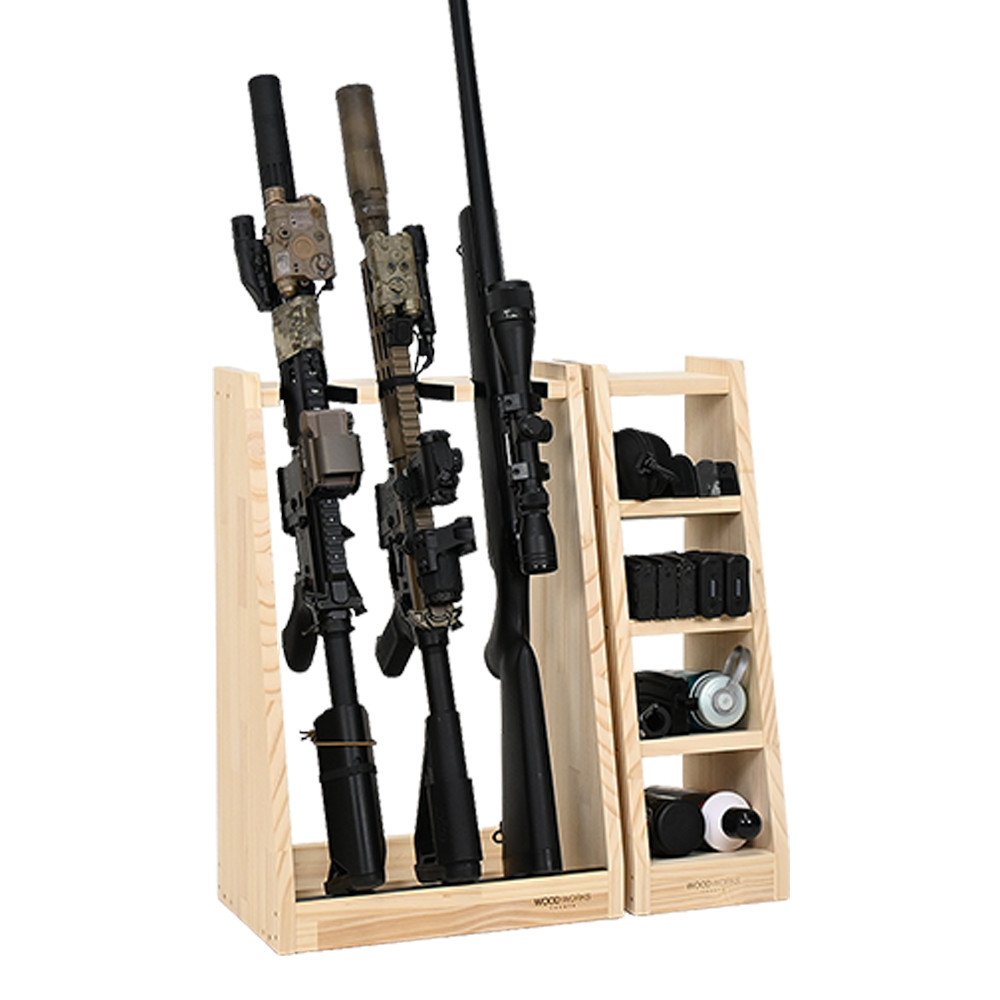 エアガン ブラック ライフル マガジン付き 楽天市場】月間優良ショップ連続受賞 WOODWORKS ガンラック 1丁掛 +