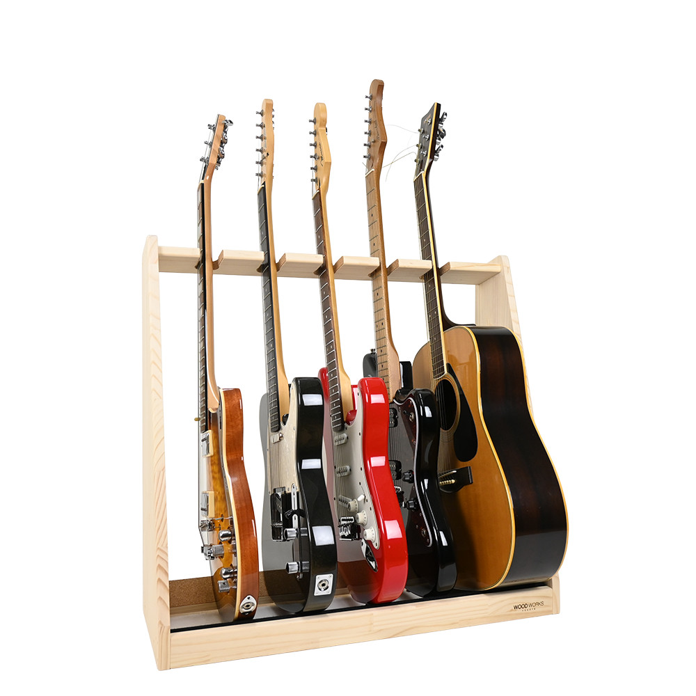 WOODWORKS ギタースタンド 5本掛 エレキギター・ベース用 木製 日本製