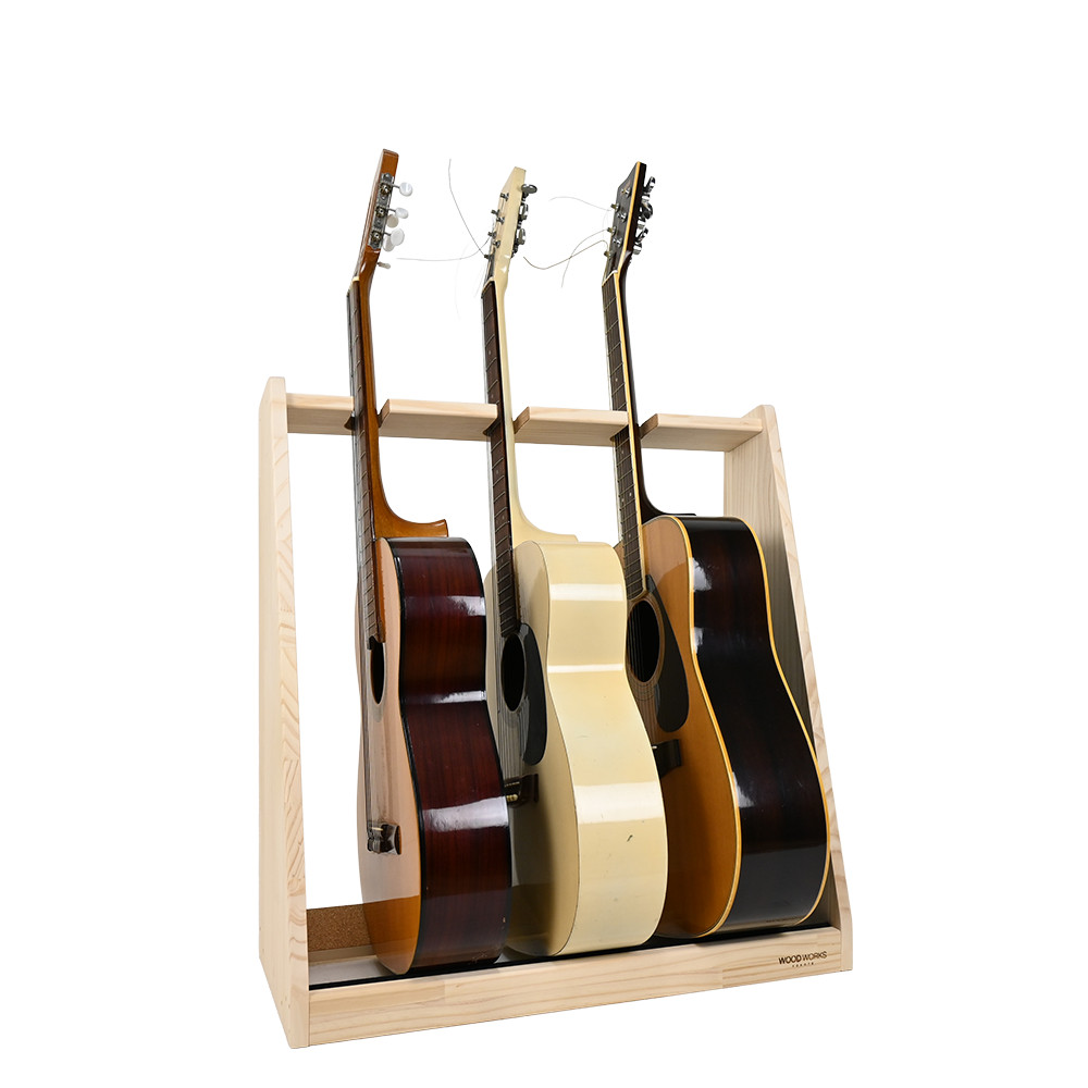 WOODWORKS ギタースタンド 3本掛 アコースティックギター 木製 日本製