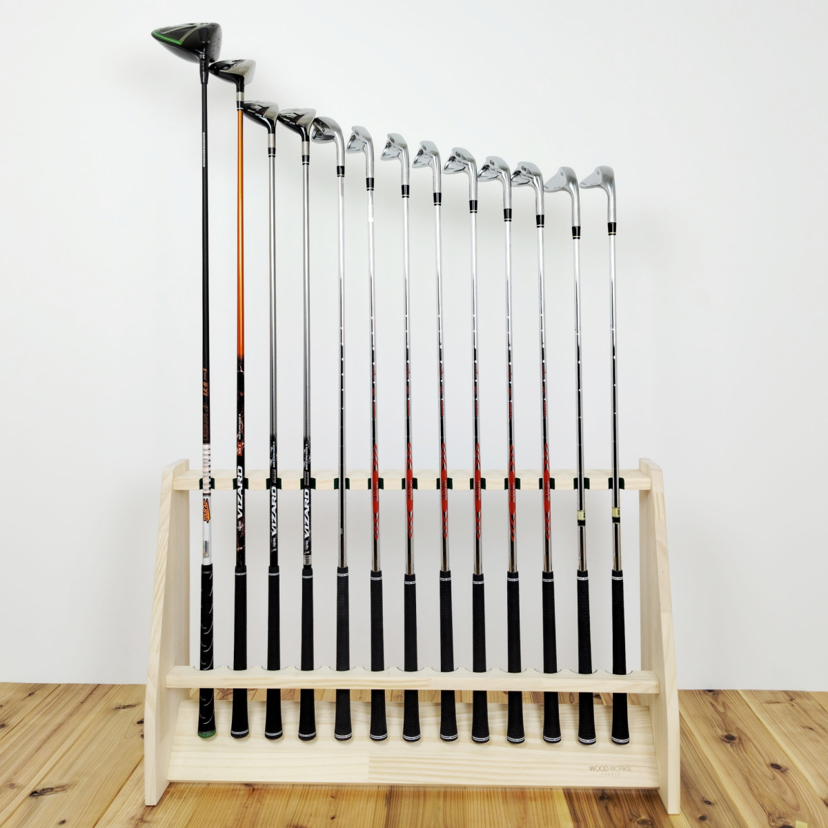 WOODWORKS ゴルフクラブスタンド 13本掛 (色：ナチュラル)木製 日本製