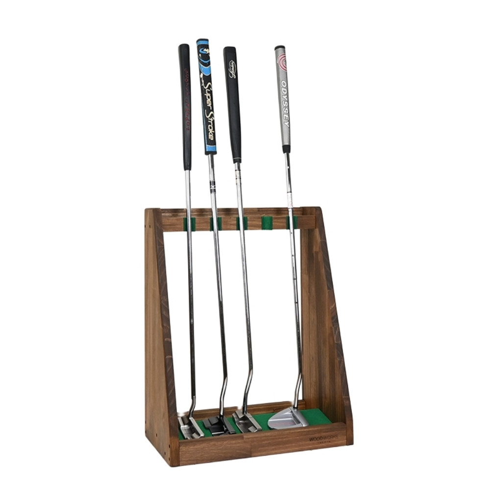 WOODWORKS パターラック 5本掛 (色：ブラウン) 木製 日本製 【 ゴルフ