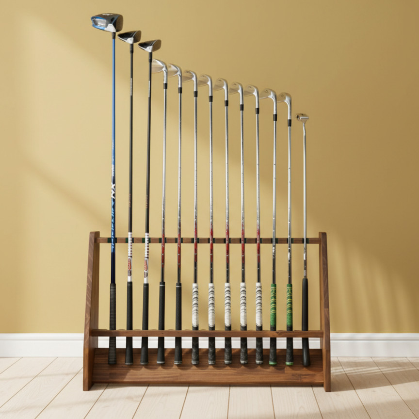 WOODWORKS ゴルフクラブスタンド 13本掛 (色：ブラウン)木製 日本製