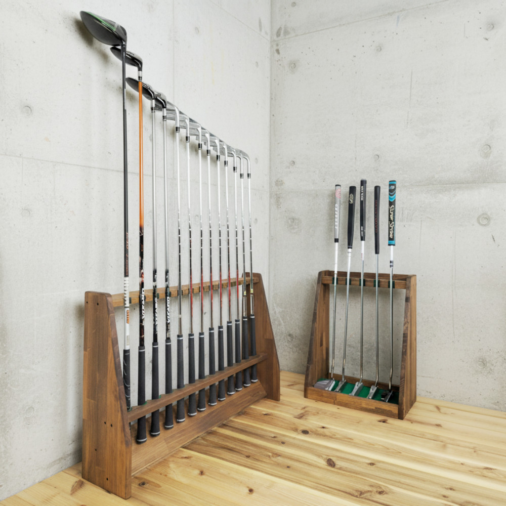 WOODWORKS ゴルフクラブスタンド 13本掛 (色：ブラウン)木製 日本製