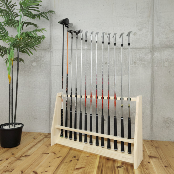 WOODWORKS ゴルフクラブスタンド 13本掛 (色：ナチュラル)木製 日本製