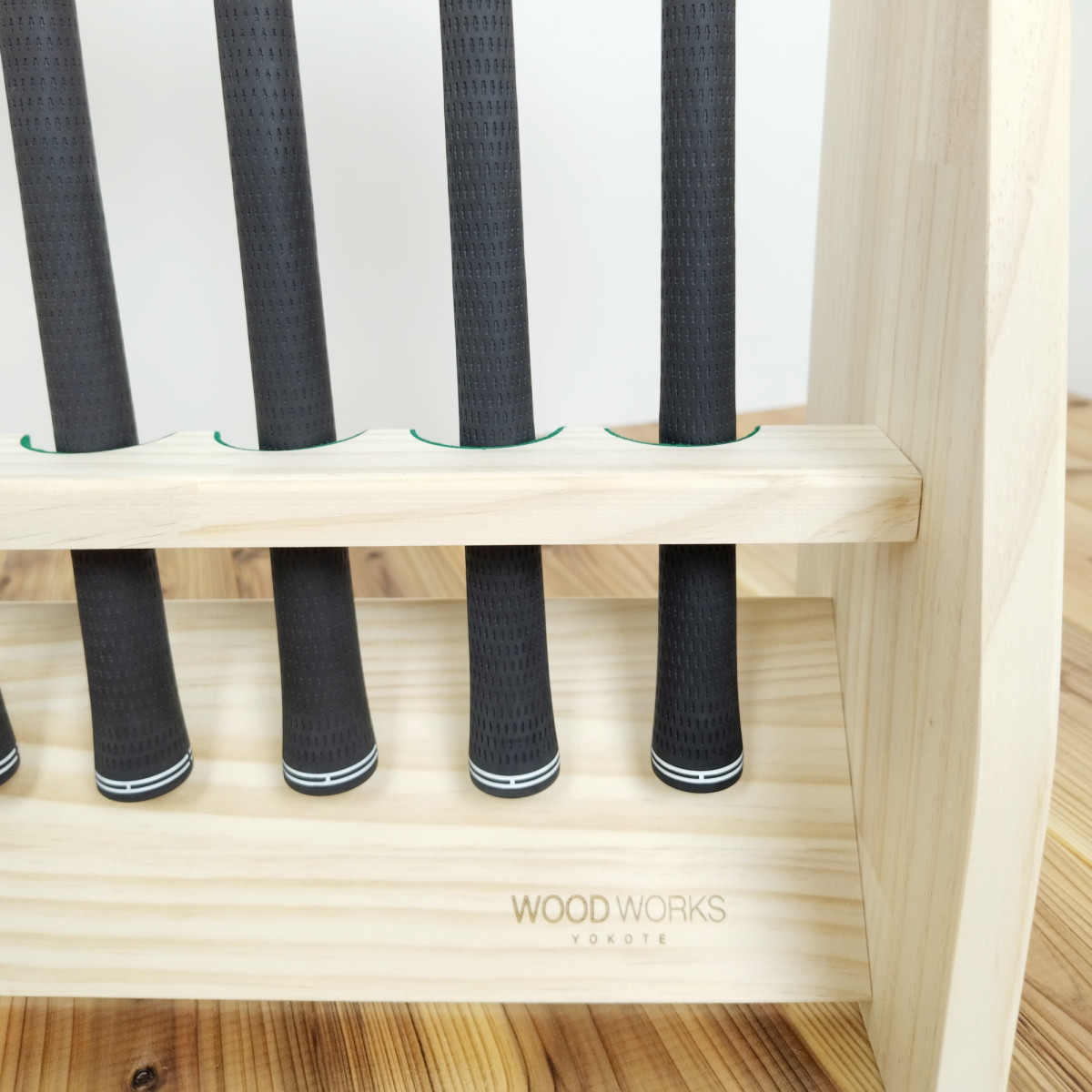 WOODWORKS ゴルフクラブスタンド 20本掛 (色：ナチュラル)木製 日本製