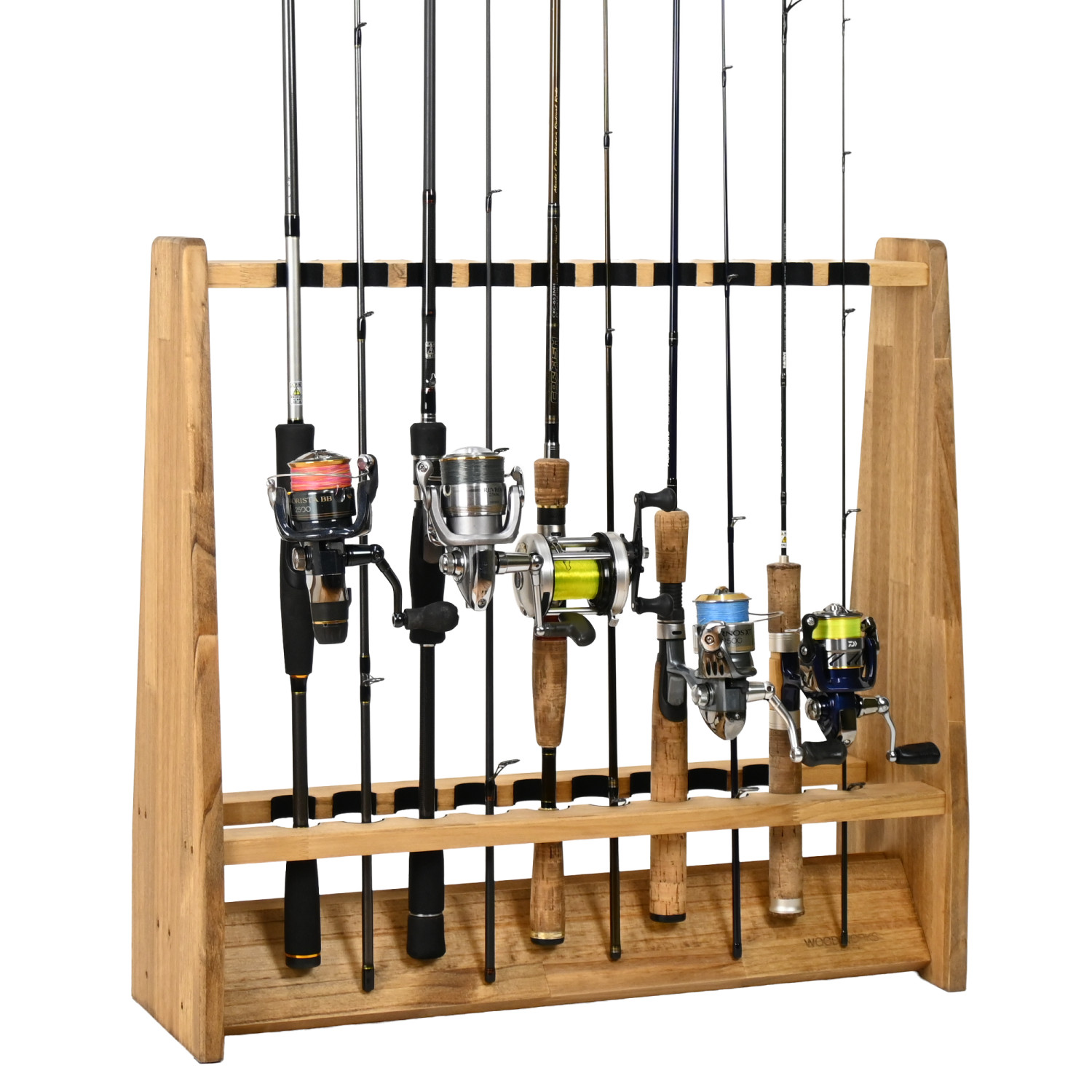 WOODWORKS ロッドスタンド 19本掛 (色：ライトブラウン) 木製 日本製