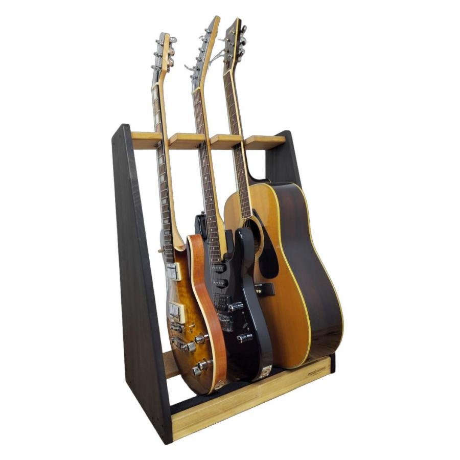 WOODWORKS ギタースタンド 3本掛 エレキギター・ベース用 木製 日本製