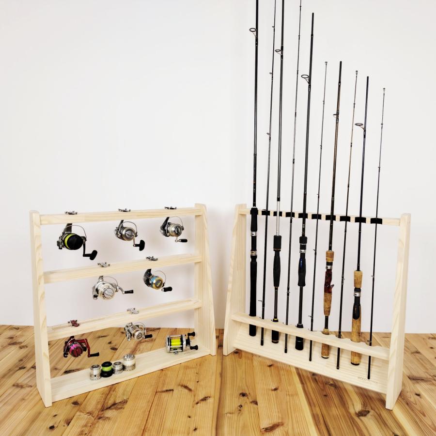 WOODWORKS ロッドスタンド 10本掛 (色：ナチュラル) 木製 日本製 片面
