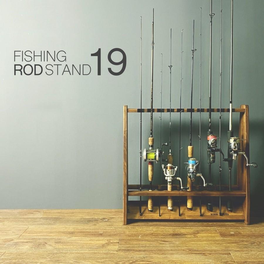 WOODWORKS ロッドスタンド 19本掛 (色：ブラウン) 木製 日本製