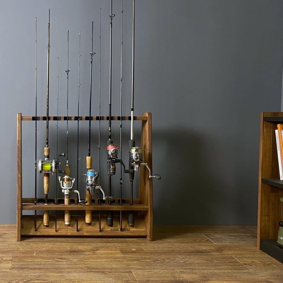 WOODWORKS ロッドスタンド 19本掛 (色：ブラウン) 木製 日本製