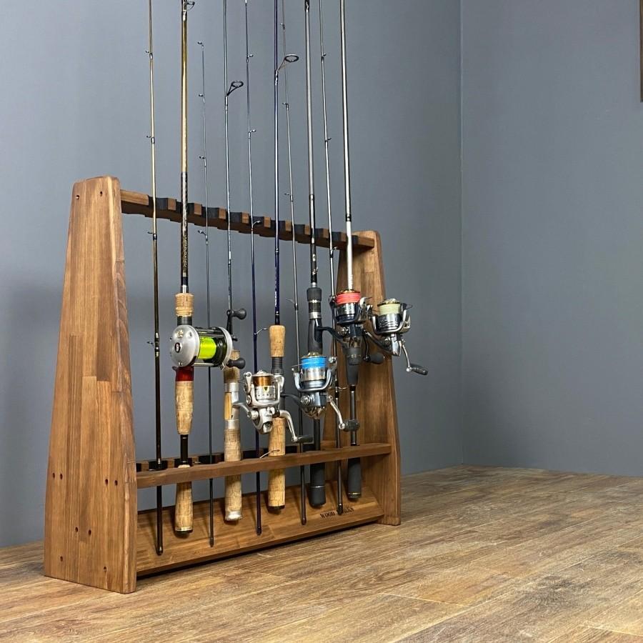 WOODWORKS ロッドスタンド 19本掛 (色：ブラウン) 木製 日本製