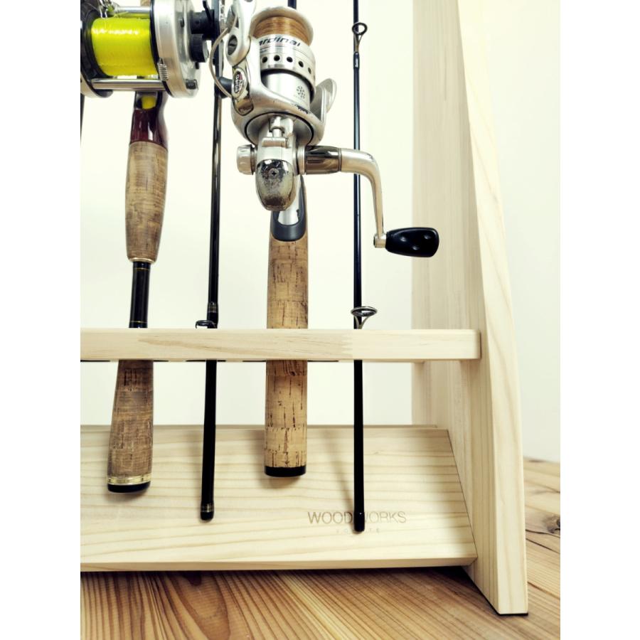 WOODWORKS ロッドスタンド 19本掛 (色：ナチュラル) 木製 日本製 両面