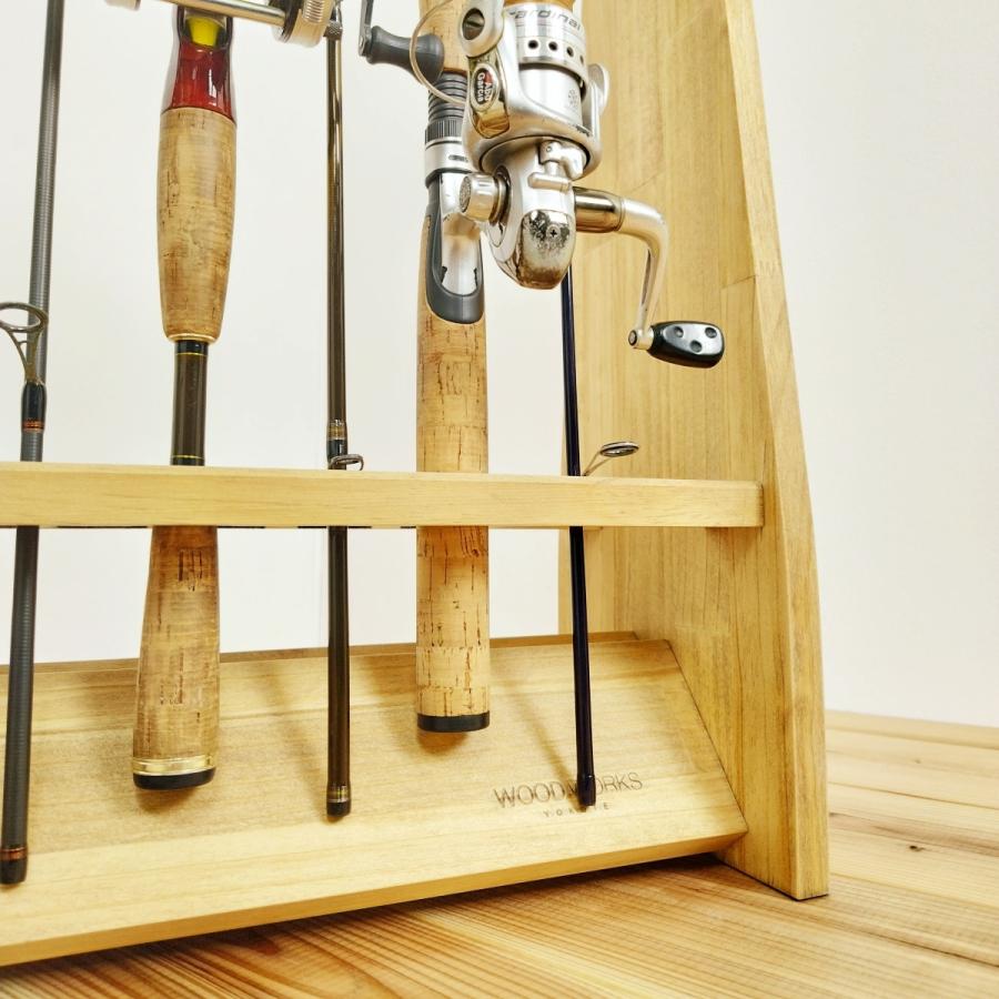 WOODWORKS ロッドスタンド 19本掛 (色：ライトブラウン) 木製 日本製