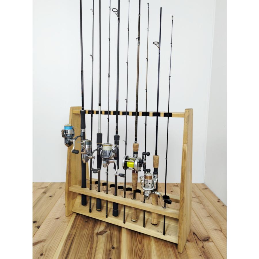 WOODWORKS ロッドスタンド 19本掛 (色：ライトブラウン) 木製 日本製