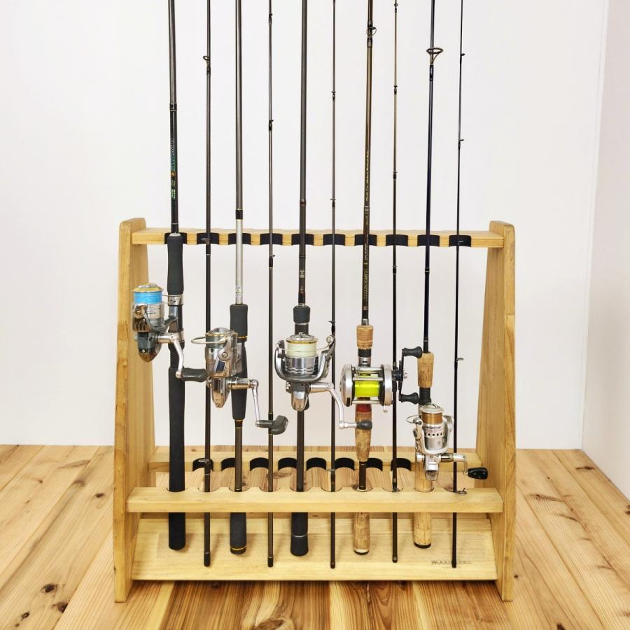 WOODWORKS ロッドスタンド 19本掛 (色：ライトブラウン) 木製 日本製