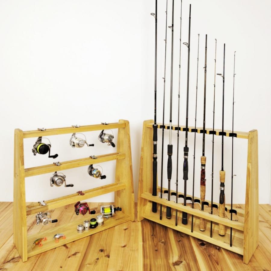 WOODWORKS ロッドスタンド 19本掛 (色：ライトブラウン) 木製 日本製