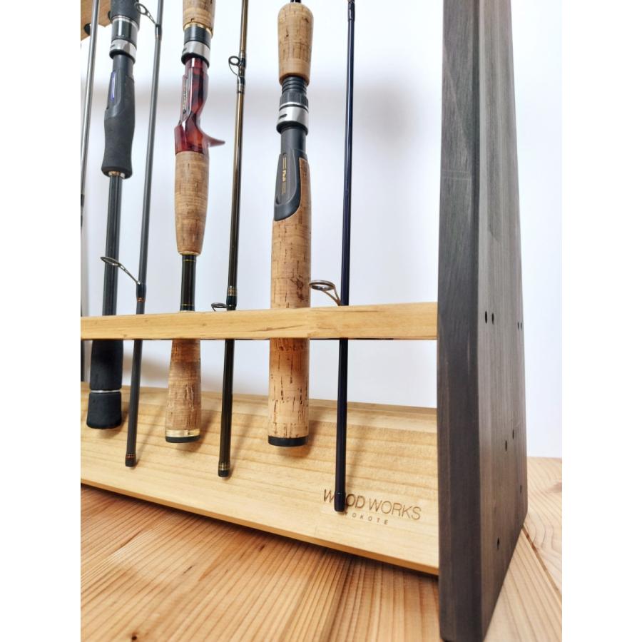 WOODWORKS ロッドスタンド 19本掛 (色：ライトブラウン×ブラックウッド