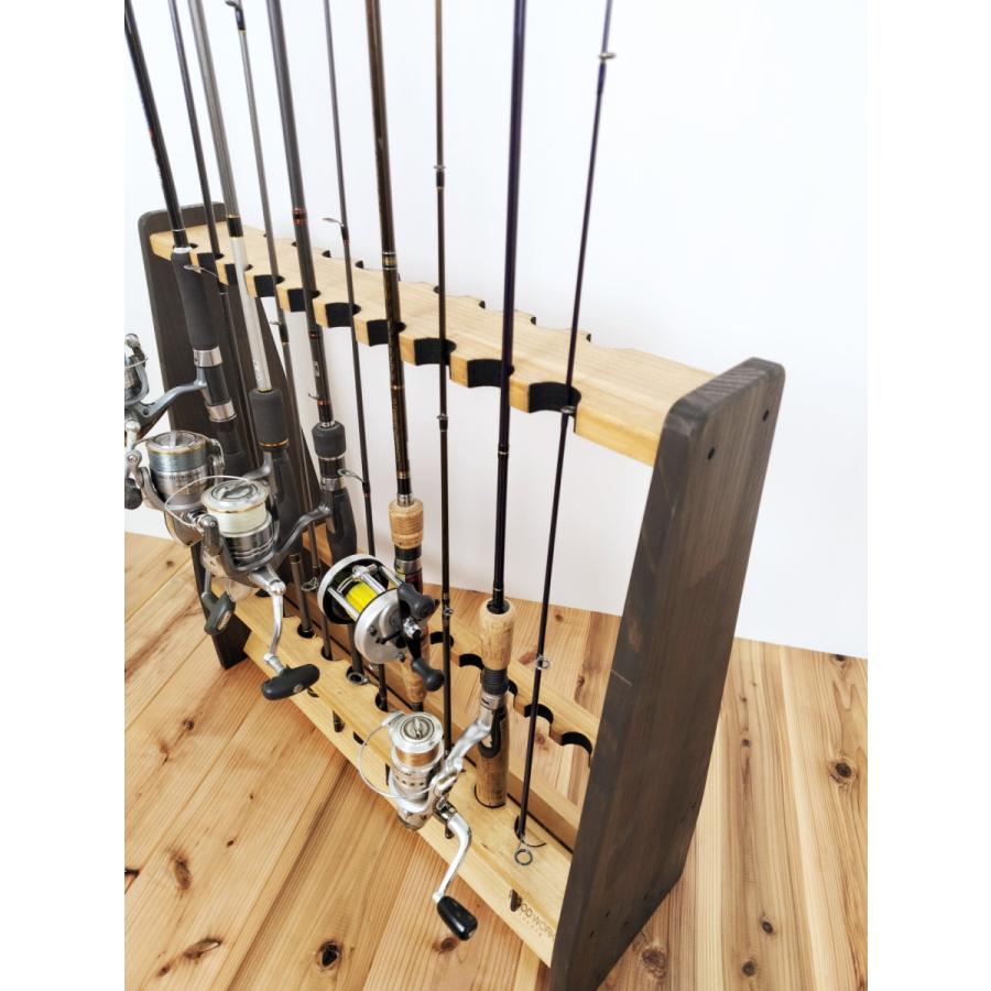WOODWORKS ロッドスタンド 19本掛 (色：ライトブラウン×ブラックウッド