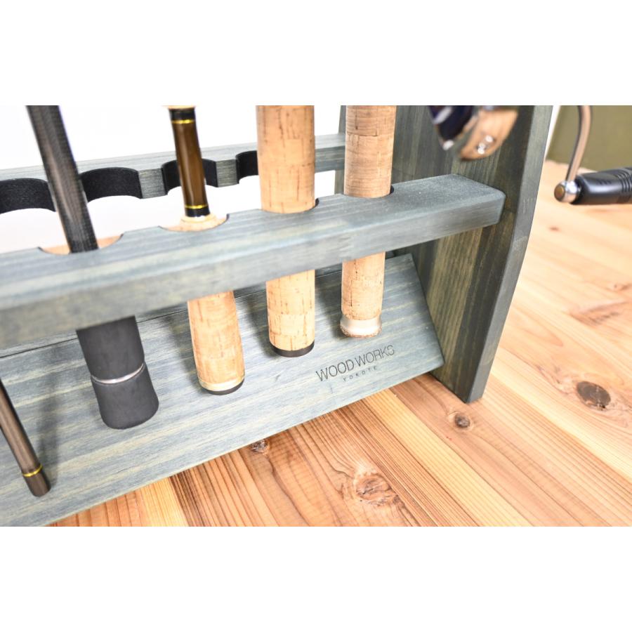 WOODWORKS ロッドスタンド 19本掛 (色：ミリタリーグリーン) 木製 日本