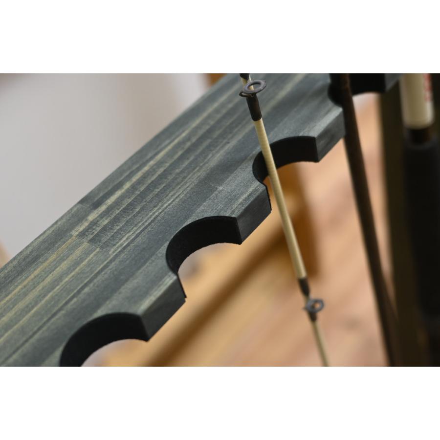 WOODWORKS ロッドスタンド 19本掛 (色：ミリタリーグリーン) 木製 日本