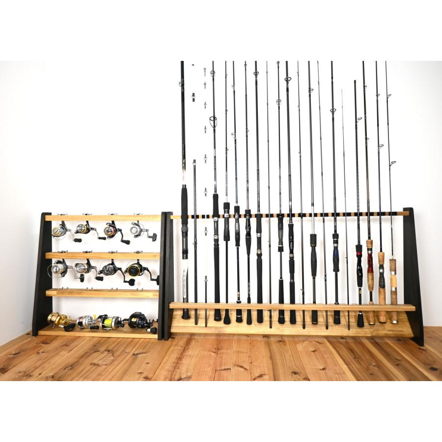 WOODWORKS ロッドスタンド 20本掛 (色：ライトブラウン×ブラックウッド