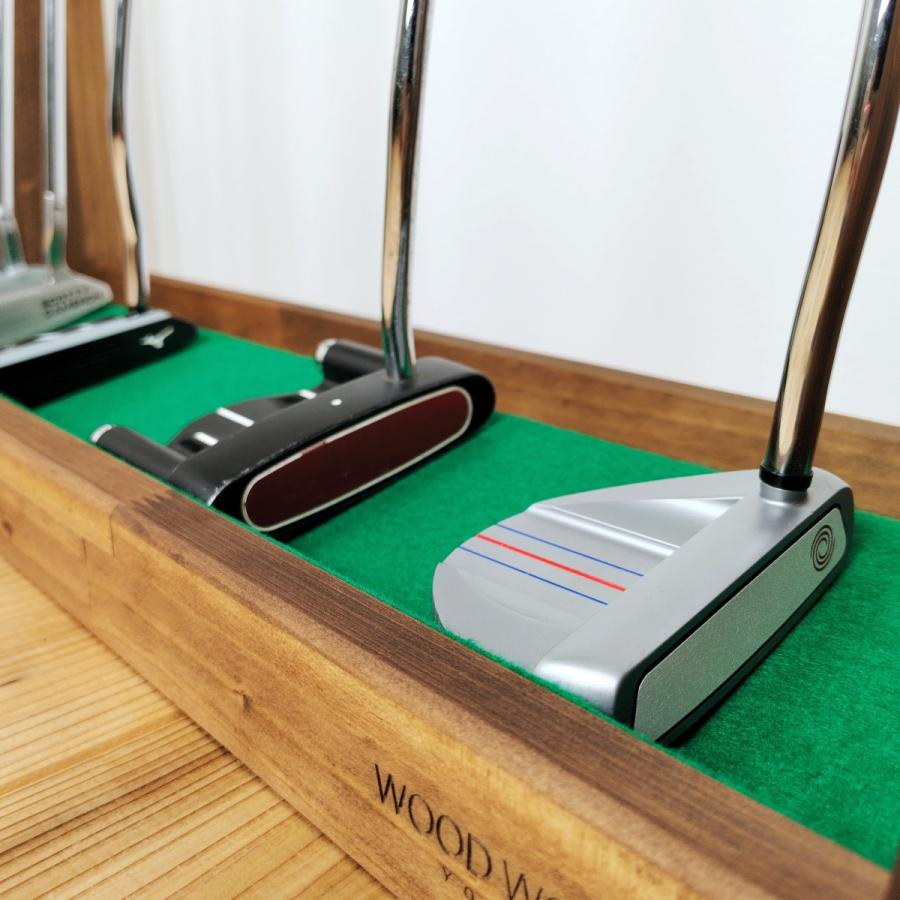 WOODWORKS パターラック 5本掛 (色：ブラウン) 木製 日本製 【 ゴルフ