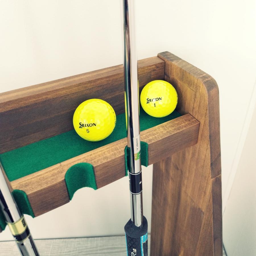WOODWORKS パターラック 5本掛 (色：ブラウン) 木製 日本製 【 ゴルフ