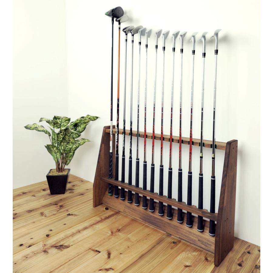 WOODWORKS ゴルフクラブスタンド 13本掛 (色：ブラウン)木製 日本製