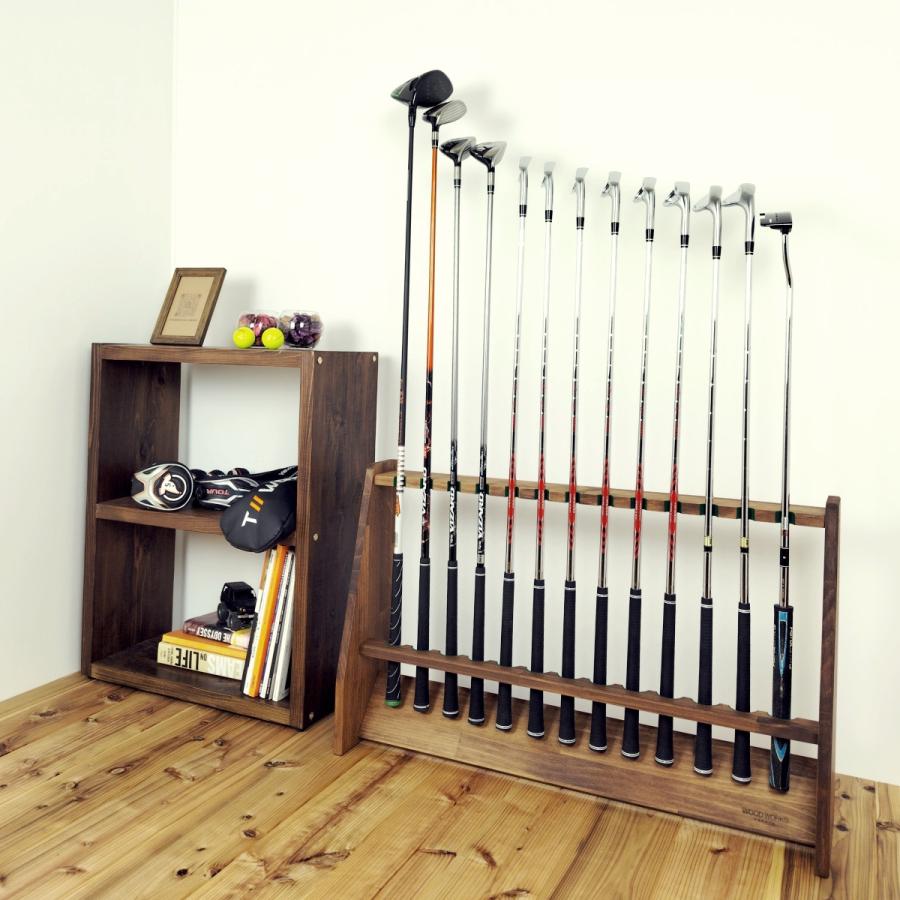 WOODWORKS ゴルフクラブスタンド 13本掛 (色：ブラウン)木製 日本製