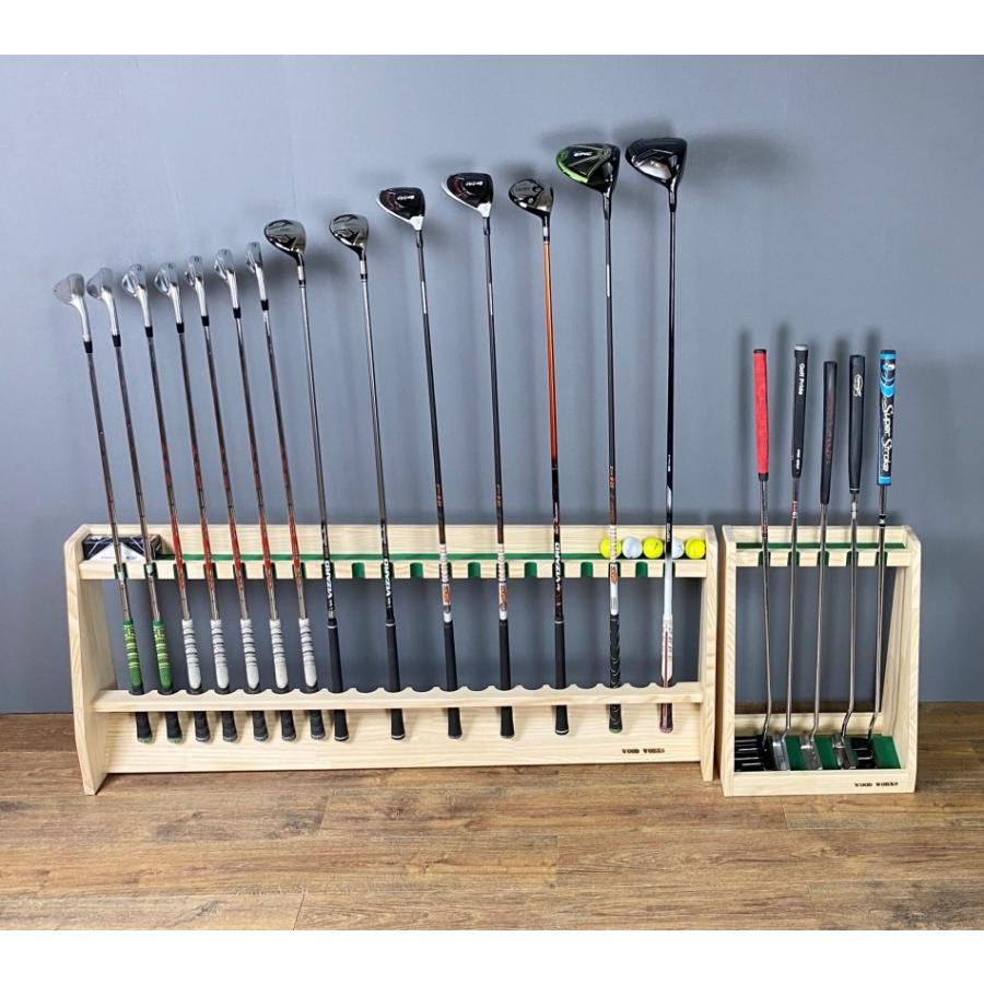WOODWORKS ゴルフクラブスタンド 20本掛 (色：ナチュラル)木製