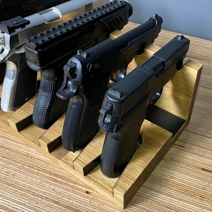 WOODWORKS ガンスタンド 5丁掛 お得な2点セット 木製 日本製