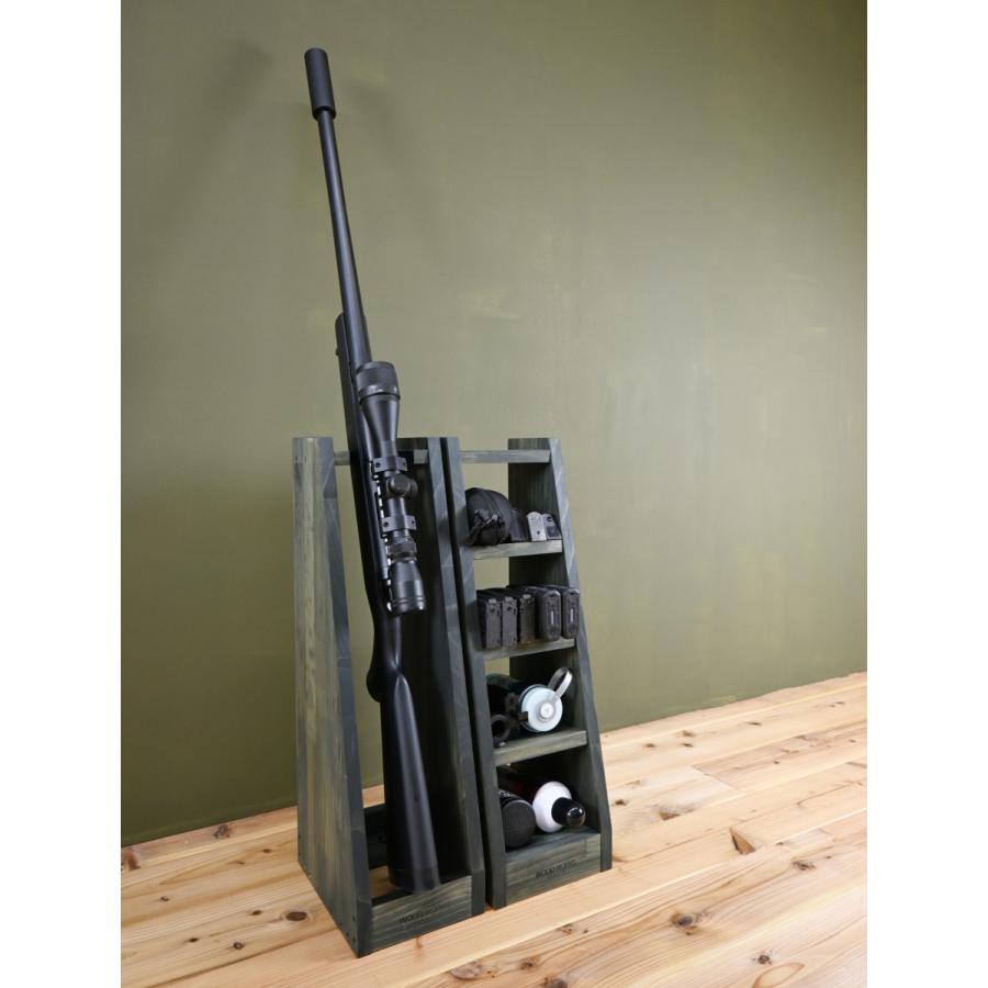 WOODWORKS ガンラック 1丁掛 (色：ブラウン) 木製 日本製 【 ライフル