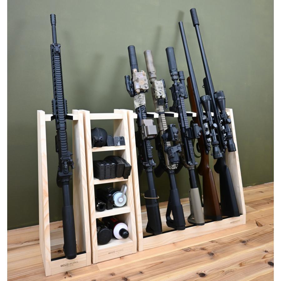 WOODWORKS ガンラック 1丁掛 (色：ブラウン) 木製 日本製 【 ライフル