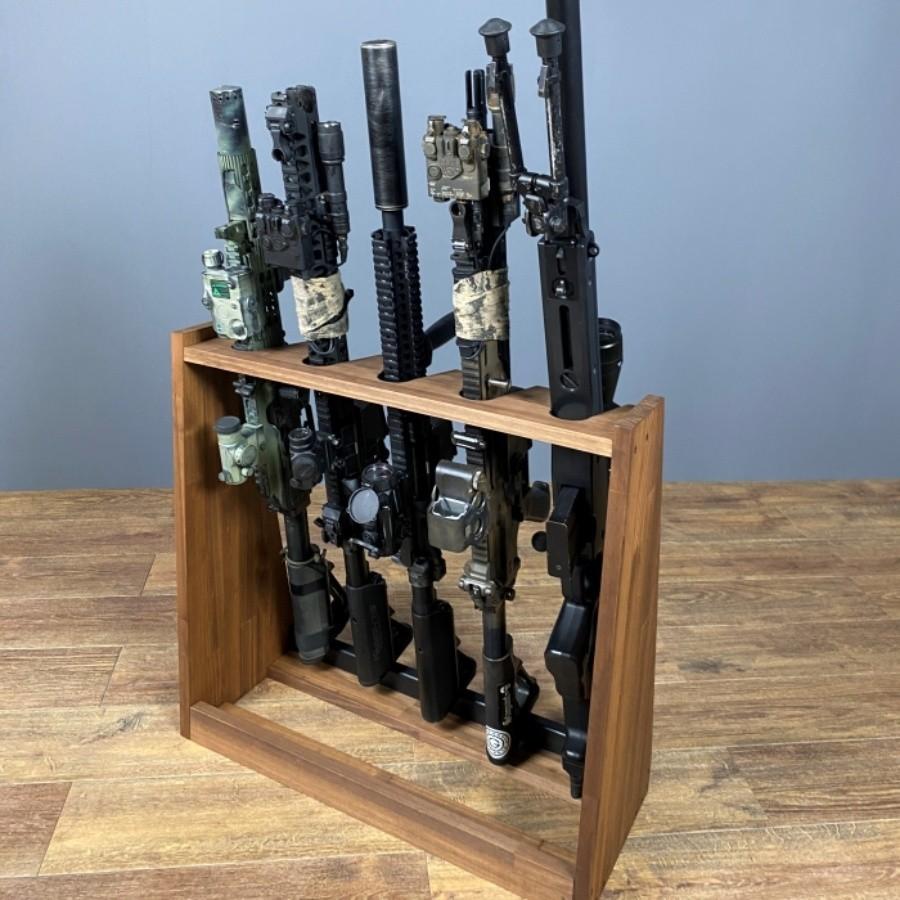 WOODWORKS ライフルスタンド ガンスタンド ガンラック 5丁掛 ブラウン WOODWORKS ガンラック 5丁掛 ( 色:ブラウン ) 木製 日本製