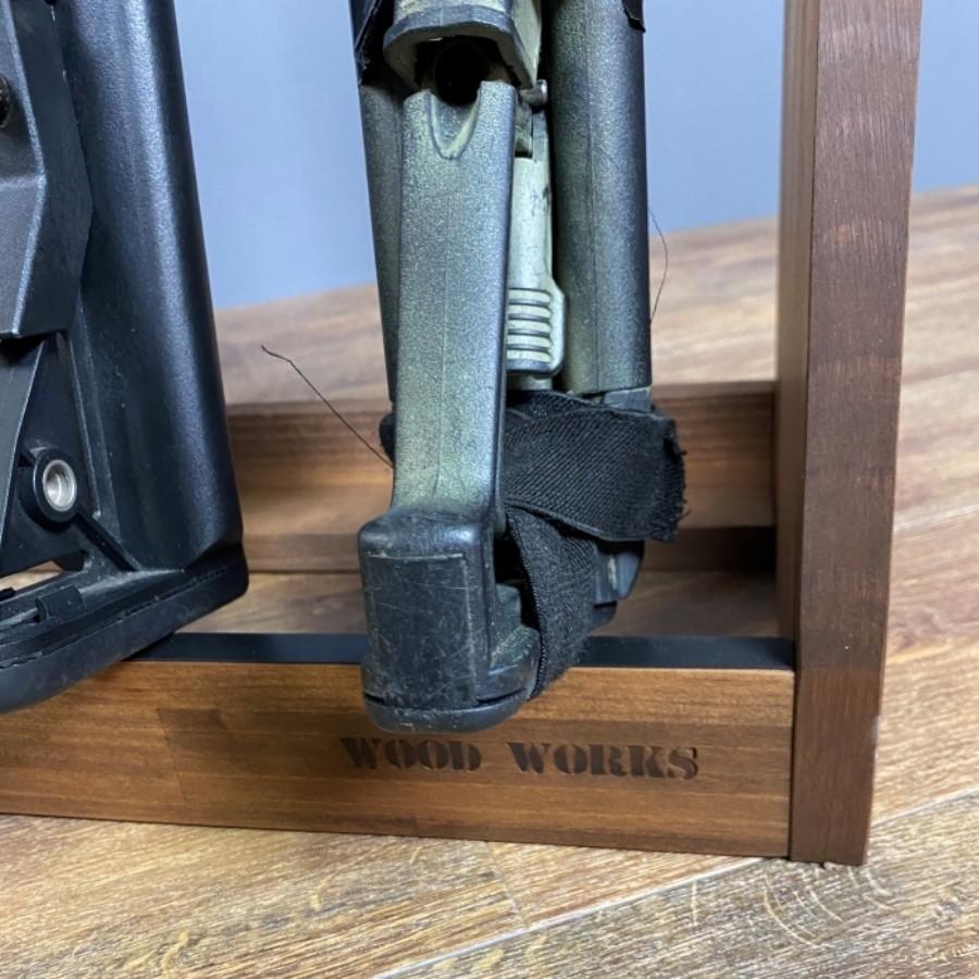 WOODWORKS ガンラック 5丁掛 ( 色：ブラウン ) 木製 日本製