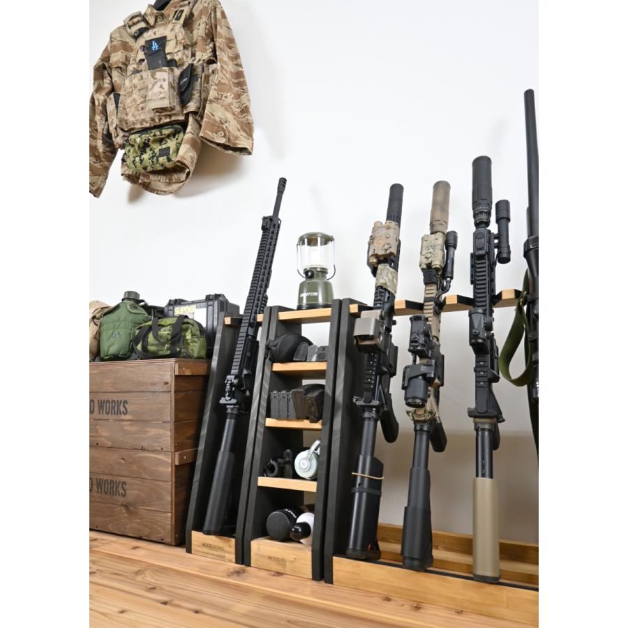 WOODWORKS ガンラック 1丁掛 (色：ライトブラウン) 木製 日本製