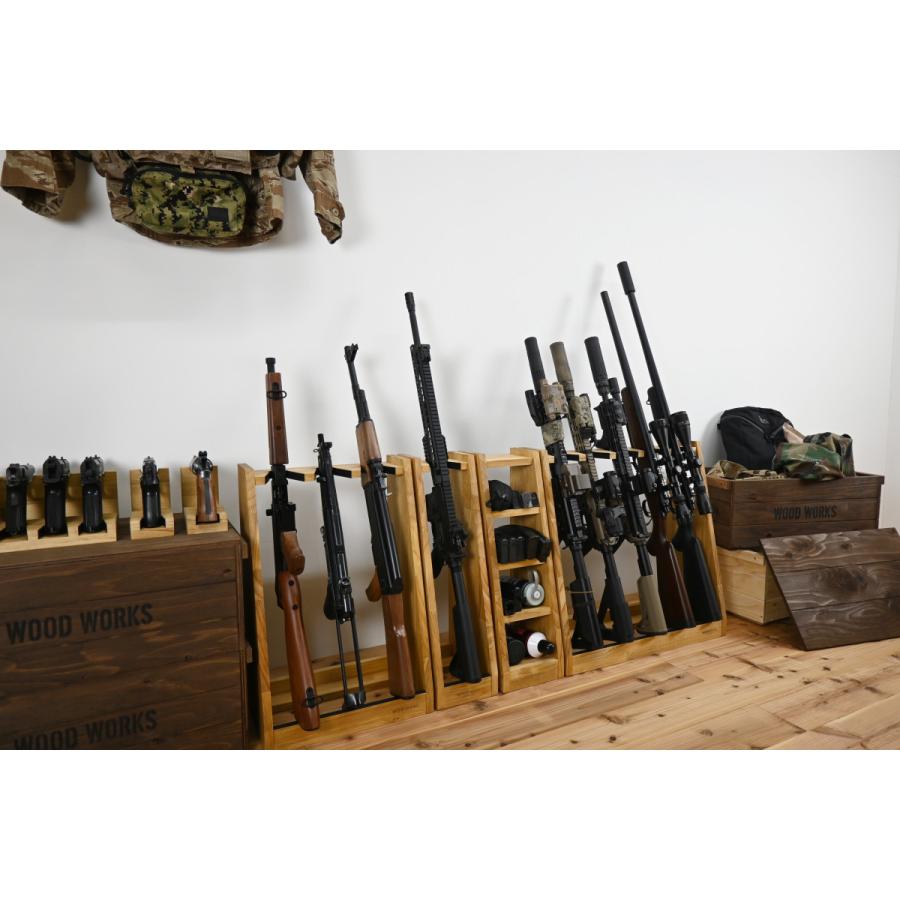 WOODWORKS ガンラック 1丁掛 (色：ライトブラウン) 木製 日本製